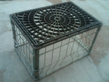 STEEL WIRE MILK BOTTLE CARRIER BASKET CRATE TOTE GILLETTE DAIRY FACTORY MARK