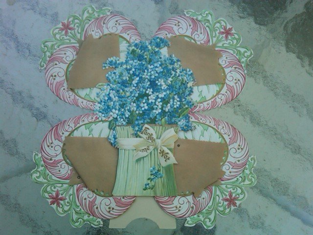 Forget Me Not Valentine Love Greeting Card Victorian Era Holiday Decoration