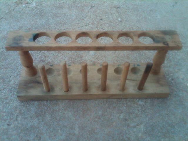 WOODEN TEST TUBE RACK SPICE HOLDER SCHOOL BIOLOGY PHYSICS LABORATORY UTENSIL SCIENCE TOOL