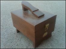 OAK WOOD SHOE SHINE BOX BOOT FOOTWEAR CARE STORAGE CASE HINGED TRUNK