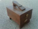 OAK WOOD SHOE SHINE BOX BOOT FOOTWEAR CARE STORAGE CASE HINGED TRUNK