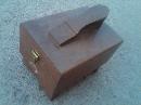 OAK WOOD SHOE SHINE BOX BOOT FOOTWEAR CARE STORAGE CASE HINGED TRUNK