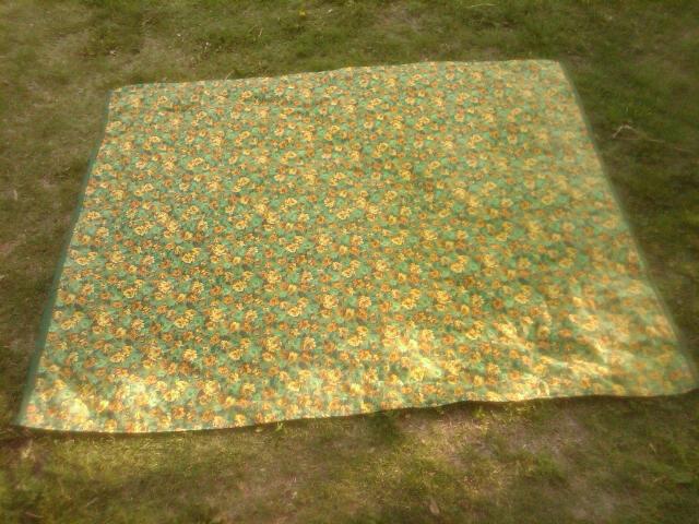 YELLOW ORANGE FLORAL FLOWER BLANKET TROUSER SLACK QUILT WALL TAPESTRY