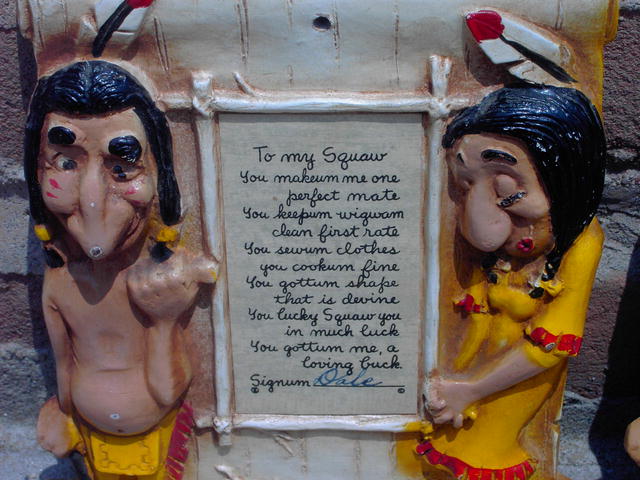 INDIAN CHIEF SQUAW WALL PLAQUE BURWOOD POEM NOVELTY DECORATION NATIVE AMERICAN CARTOON ORNAMENT