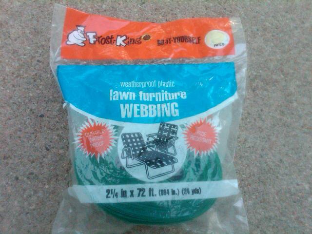 FROST KING RETRO LAWN FURNITURE WEBBING GREEN FIBER ROLL ALUMINUM CHAIR PLASTIC REPAIR TAPE