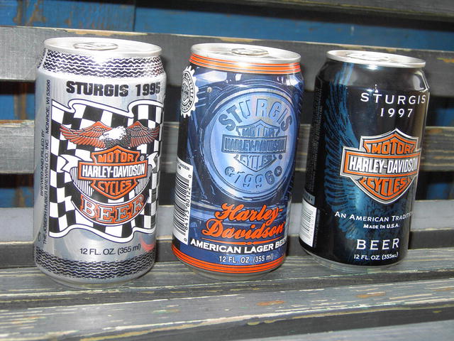 STURGIS RALLY SOUTH DAKOTA HARLEY DAVIDSON FULL BEER CANS 1995 1996 1997
