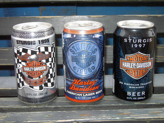 STURGIS RALLY SOUTH DAKOTA HARLEY DAVIDSON FULL BEER CANS 1995 1996 1997
