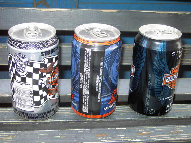 STURGIS RALLY SOUTH DAKOTA HARLEY DAVIDSON FULL BEER CANS 1995 1996 1997