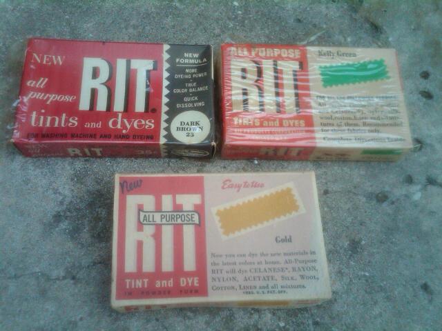 RIT CLOTHING DYE CLOTH TEXTILE TINT ADVERTISING CARDBOARD BOX