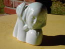 HULL LADY VASE BLUE POTTERY PLANTER