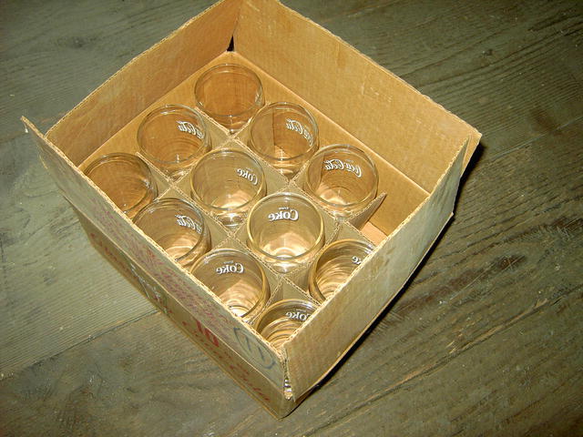 COKE FOUNTAIN GLASS COCA COLA BELL SHAPED TUMBLER SET ORIGINAL BOX