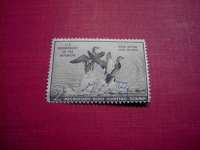 DUCK STAMP MIGRATORY BIRD HUNTING 1951 1952 GADWALL