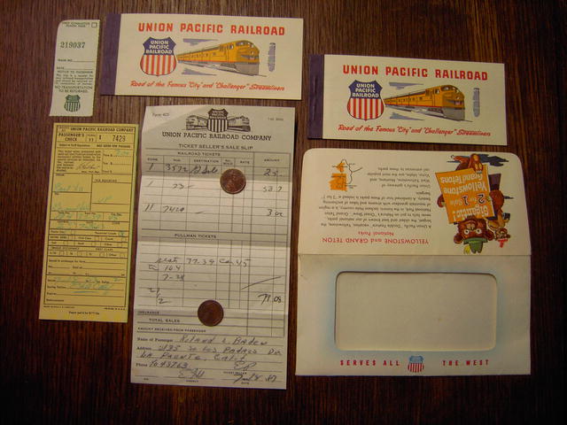 UNION PACIFIC TRAIN TICKET RAILROAD PASS