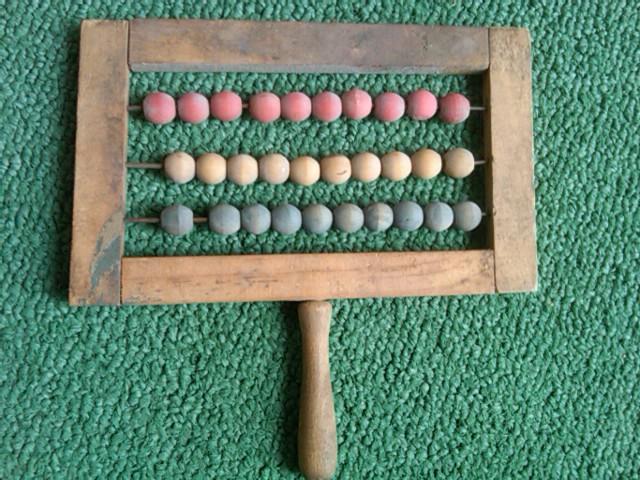 GRAMMAR SCHOOL ABACUS COLORED WOOD BEAD COUNTING LEARNING TOY