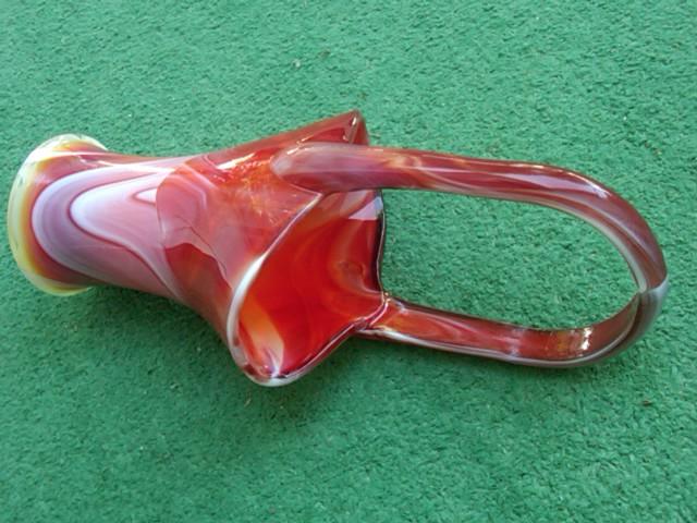 IMPERIAL END OF DAY COLORED GLASS BRIDES BASKET FLORAL FLOWER VASE KITCHEN TABLE CENTERPIECE