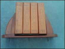 WOODEN RECIPE CARD STORAGE BOX LIBRARY BOOK STYLE WALL SHELF KITCHEN ORNAMENT