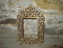 CAST IRON PICTURE FRAME GRAPE LEAF FACE PATTERN PHOTO DISPLAY DRESSER DECORATION