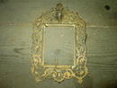 CAST IRON PICTURE FRAME GRAPE LEAF FACE PATTERN PHOTO DISPLAY DRESSER DECORATION