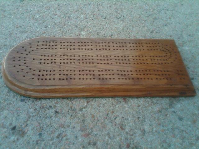 OAK WOOD CRIBBAGE BOARD GAME PIECE GAMING TOOL