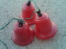 CHRISTMAS BELL RED PLASTIC MANTEL LIGHT HOLIDAY LAMP DECORATION