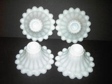 CANDLEHOLDER WHITE MILK GLASS PEARL TEARDROP