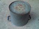GREY GRANITE BUCKET ENAMEL WARE KITCHEN PAIL AMERICAN DEPRESSION ERA HOUSEHOLD TOOL HANDLED SCRUB TUB