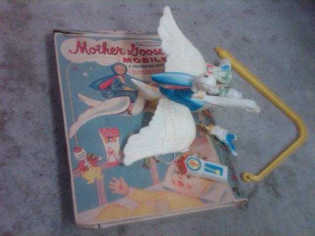 MOTHER GOOSE MOBILE BABY CRIB BEDROOM MOTION TOY ORIGINAL SANITOY USA MADE CARDBOARD BOX