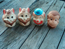 SQUIRREL CHIPMUNK CLOWN MONKEY CHIMPANZEE PUPPET HEAD VINYL TOY LID