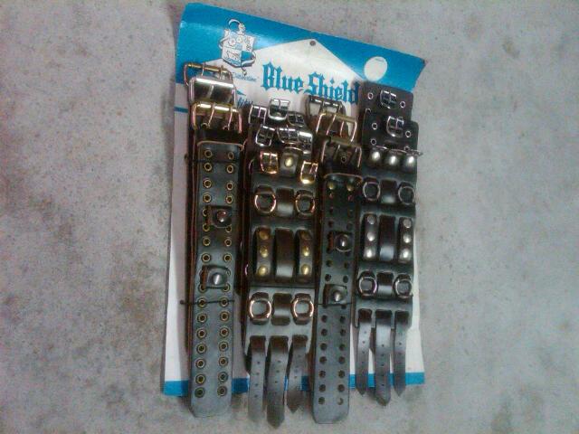 RETRO LEATHER WATCH BAND WRIST APPAREL BLUE SHIELD GREAT SOUTHERN MEMPHIS TENNESSEE ORIGINAL STORE DISPLAY CARD