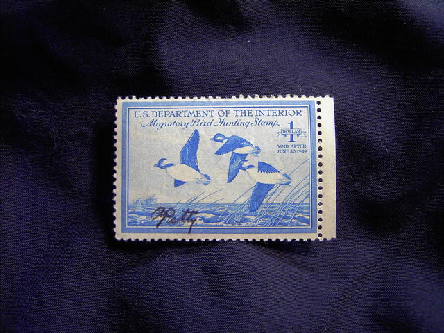 MIGRATORY BIRD DUCK HUNTING STAMP 1948 1949 BUFFLEHEAD