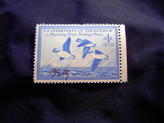 MIGRATORY BIRD DUCK HUNTING STAMP 1948 1949 BUFFLEHEAD