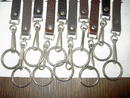 LEATHER BELT KEY RING HOLDER ORIGINAL ADVERTISING CARD TRUCKER STYLE