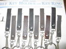 LEATHER BELT KEY RING HOLDER ORIGINAL ADVERTISING CARD TRUCKER STYLE