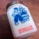 HOLLAND BOY DUTCH GIRL SUGAR SHAKER CABINET JAR KITCHEN UTENSIL