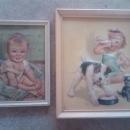 INFANT BABY ROOM PICTURE FRAMED PRINT TWO DIMENSIONAL STYLE RAISED SUBJECT BECKER SIGNED