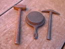 CAST IRON GOLD PICK SLEDGE HAMMER SKILLET MINING TOYS