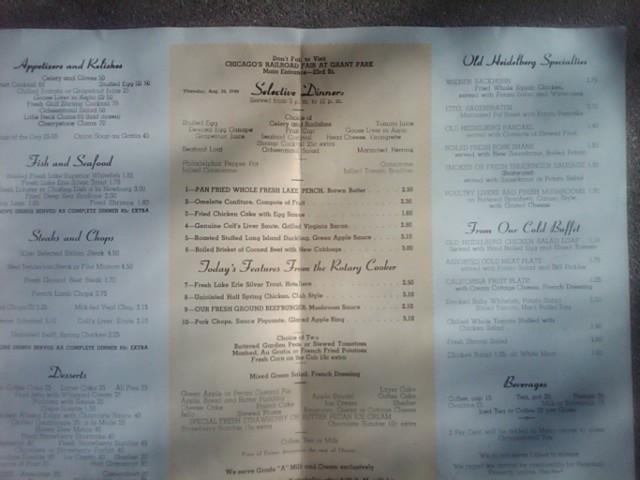 OLD HEIDELBERG FOOD BEVERAGE MENU CHICAGO ILLINOIS RESTAURANT SOUVENIR PUBLICATION