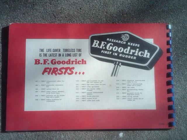 B F GOODRICH TUBELESS TIRE ADVERTISING BOOKLET AUTOMOBILE REPAIR SHOP CATALOG CAR GARAGE SALES PUBLICATION