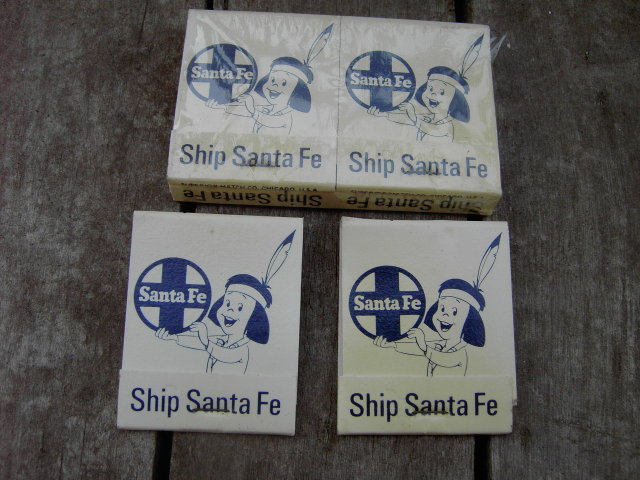 SANTA FE RAILROAD MATCHES FULL MATCHBOOKS INDIAN KID SUPERIOR MATCH CHICAGO ILLINOIS