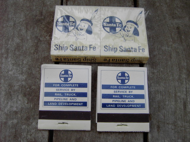 SANTA FE RAILROAD MATCHES FULL MATCHBOOKS INDIAN KID SUPERIOR MATCH CHICAGO ILLINOIS