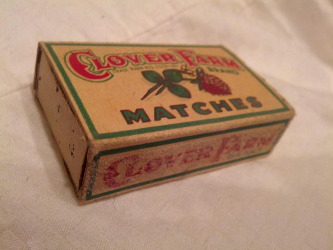 Clover Farm Stores Match Box Cleveland Ohio Cardboard Paper Advertising