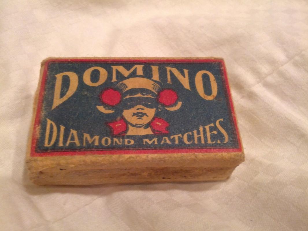 Domino Diamond Matches Cardboard Match Box American Made Depression Era Household Good