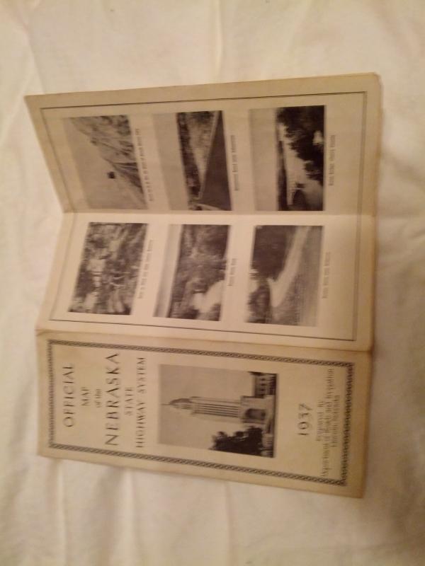 Nebraska State Road Map 1937 Tourism Guide Travel Publication Cornhusker Statehood Collectible