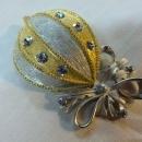 EISENBERG CHRISTMAS BALL RHINESTONE BULB ORNAMENT BROOCH LAPEL PIN