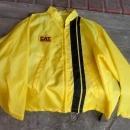 cat diesel power yellow black stripe jacket retro era windbreaker coat louisville sportswear manufacturing kentucky usa garment cloth label