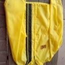 cat diesel power yellow black stripe jacket retro era windbreaker coat louisville sportswear manufacturing kentucky usa garment cloth label
