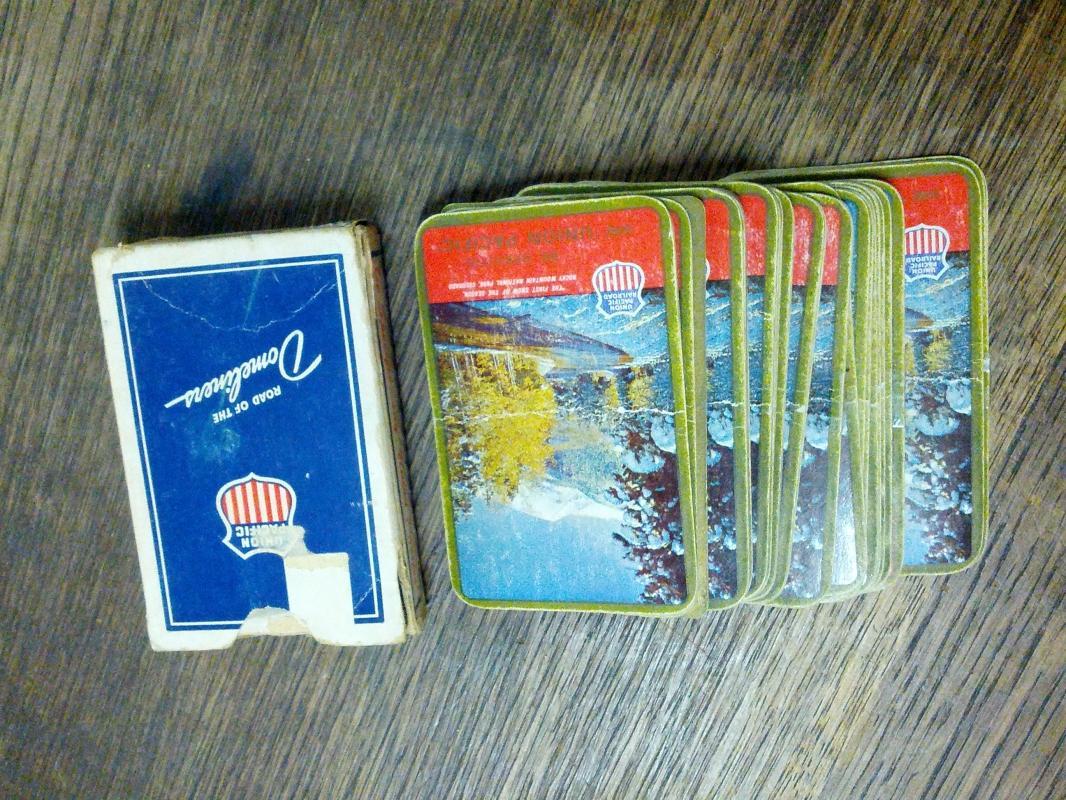 union pacific domeliner passenger train mountain scenery playing cards locomotive travel collectible