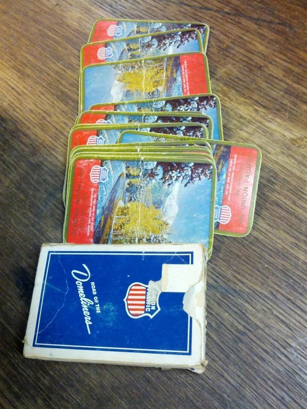union pacific domeliner passenger train mountain scenery playing cards locomotive travel collectible