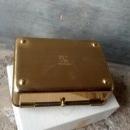 park sherman brass jewelry box rhinestone floral flower lid decoration 1950's dressing table ornament vanity decoration