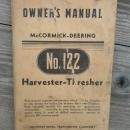 mccormick deering international harvester company chicago illinois owners manual number 122 thresher book parts list booklet farm ranch pamphlet